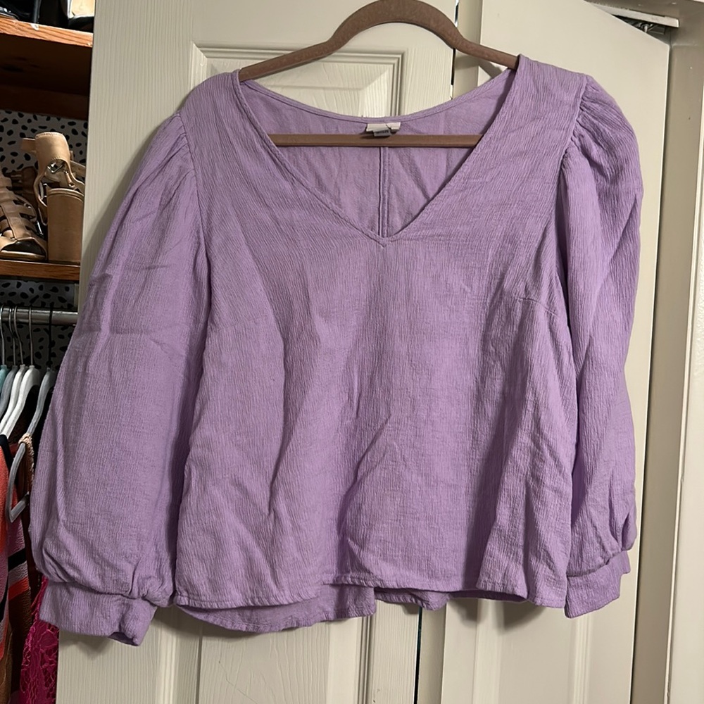 A New Day. Bubble Sleeve Top. Women Size M